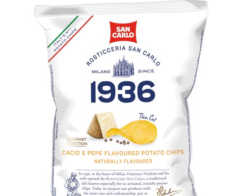 San Carlo Cacio e Pepe – krompirjev čips s sirom Pecorino 100 g San Carlo Cacio e Pepe – krompirjev čips s sirom Pecorino in poprom 100 g